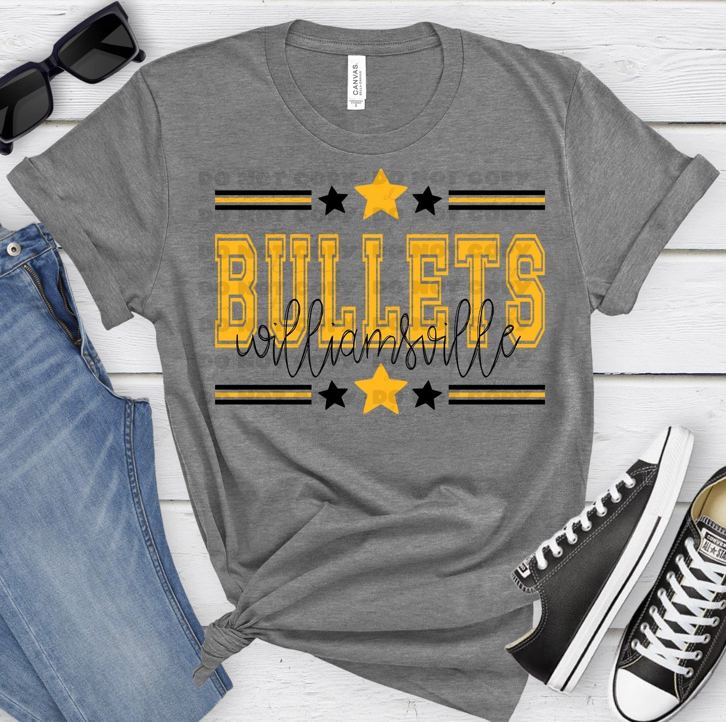 Williamsville Bullets Ath Gold Black All Stars-Lovie T Designs