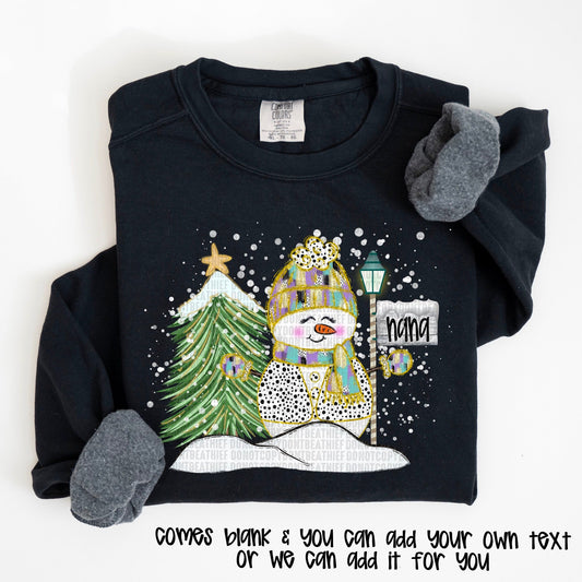 Winter Snowwoman - Add Your Custom Name-[DTF Transfer]-Lovie T Designs