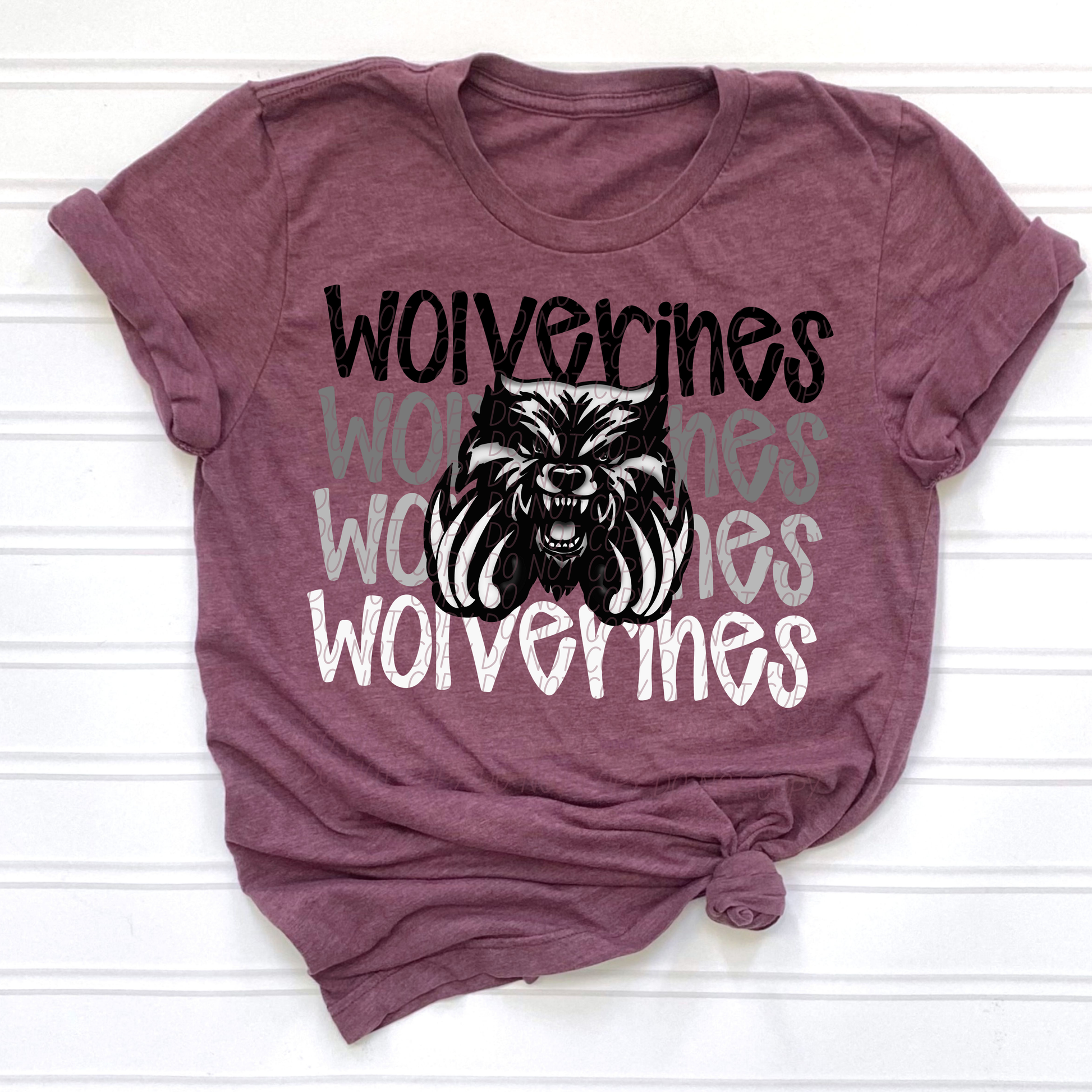 Wolverines Monochromatic Mascots-Lovie T Designs