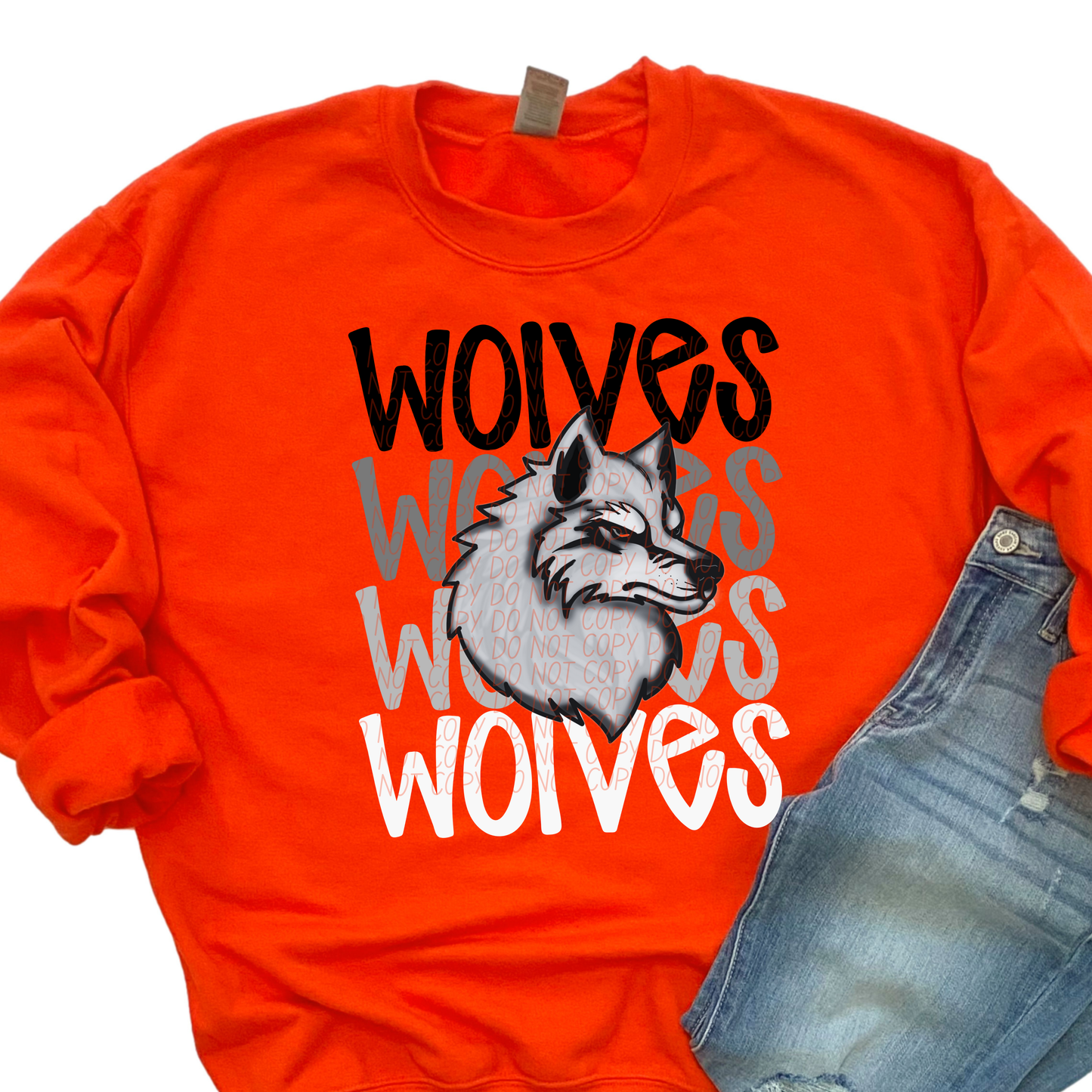 Wolves 2 Monochromatic Mascots-Lovie T Designs