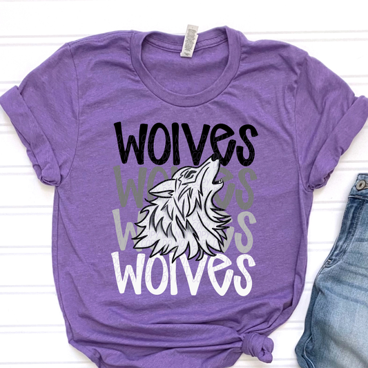 Wolves 3 Monochromatic Mascots-Lovie T Designs