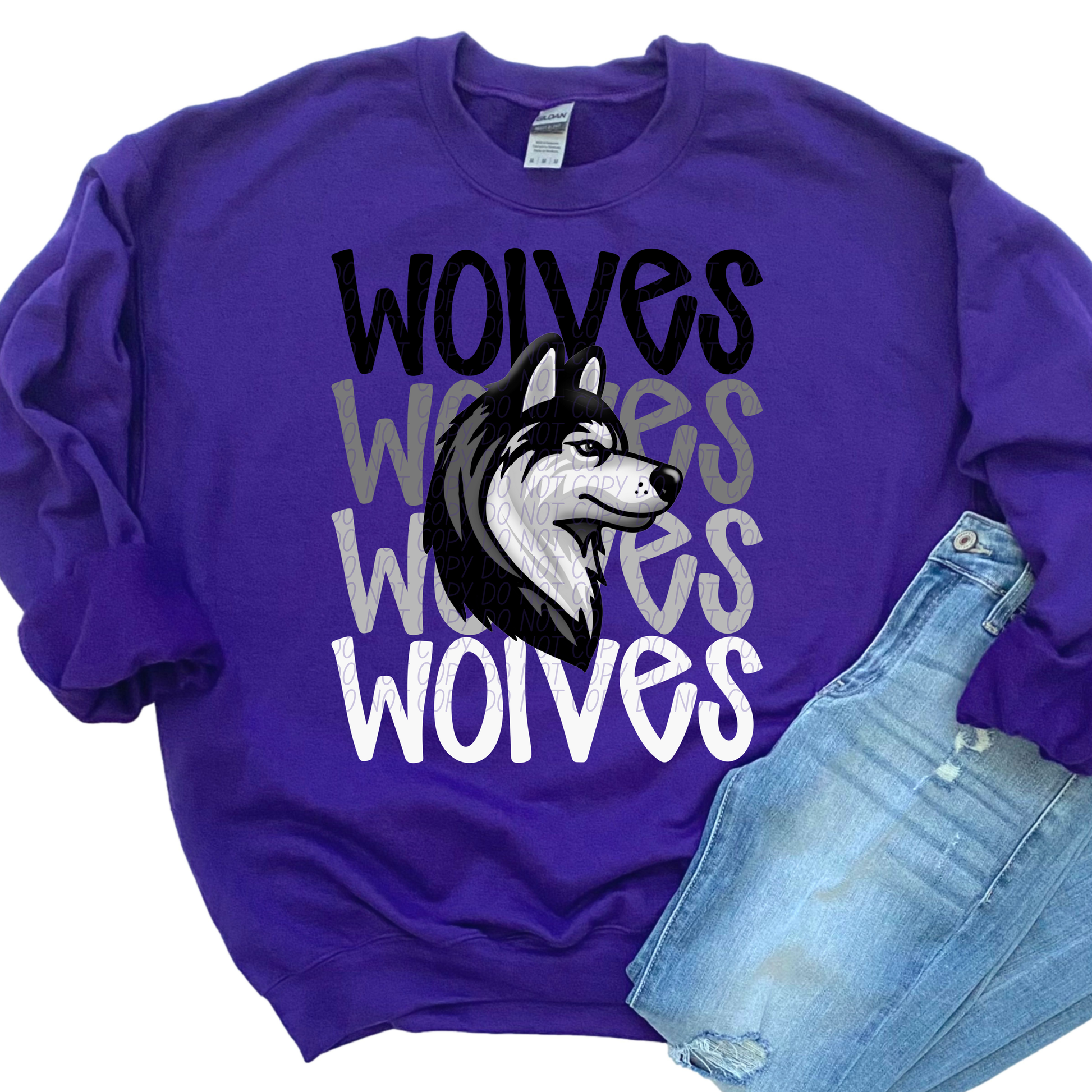 Wolves Monochromatic Mascots-Lovie T Designs