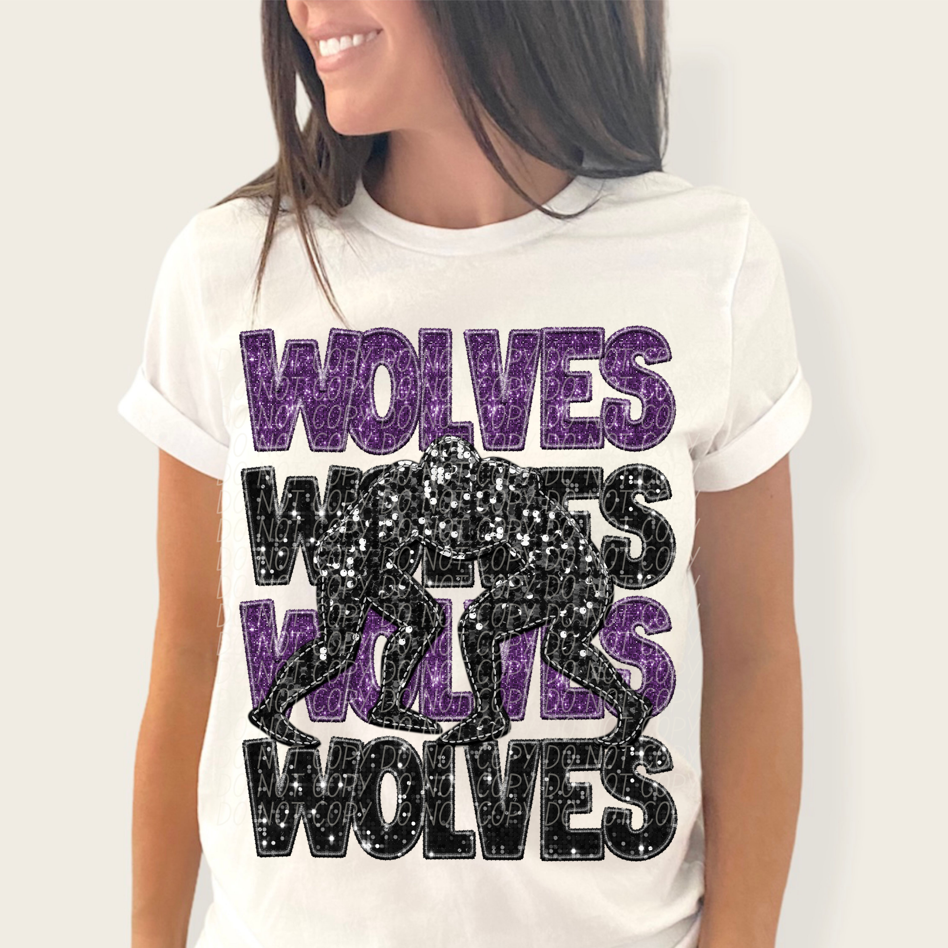 Wolves Purple Black-[DTF Transfer]-Lovie T Designs