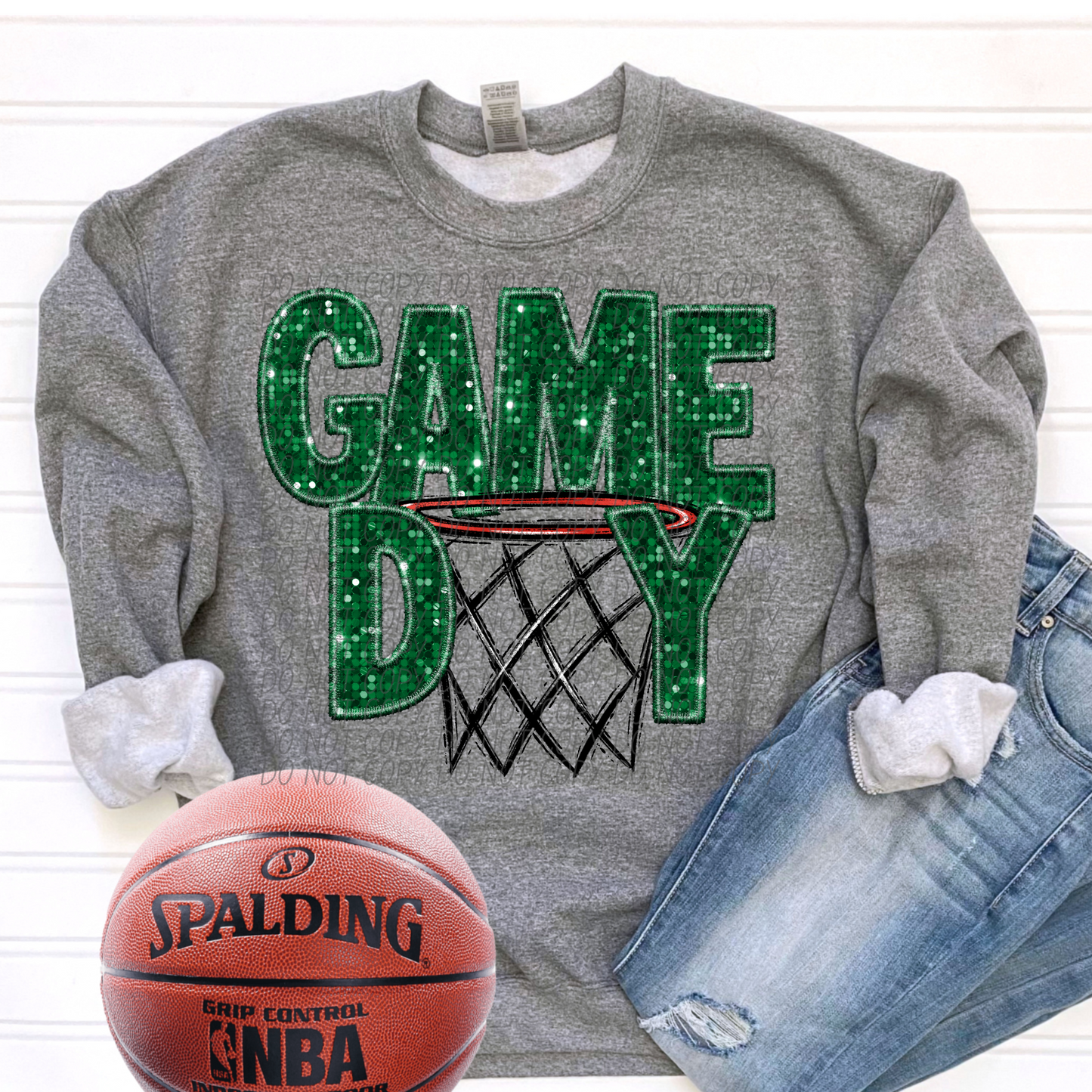 basketball game day green-[DTF Transfer]-Lovie T Designs