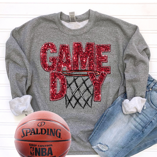 basketball game day red-[DTF Transfer]-Lovie T Designs