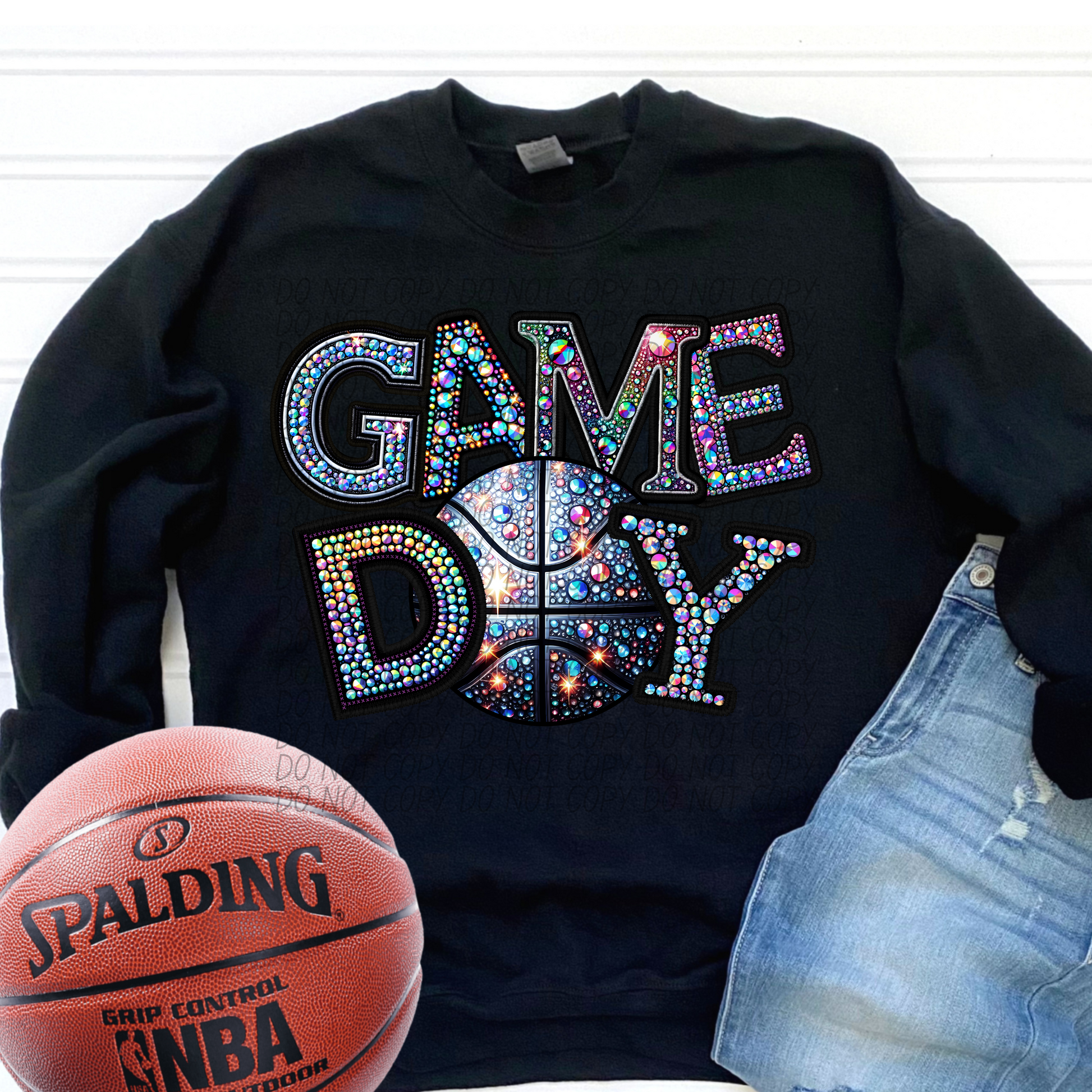 basketball game day rhinestone (2)-[DTF Transfer]-Lovie T Designs