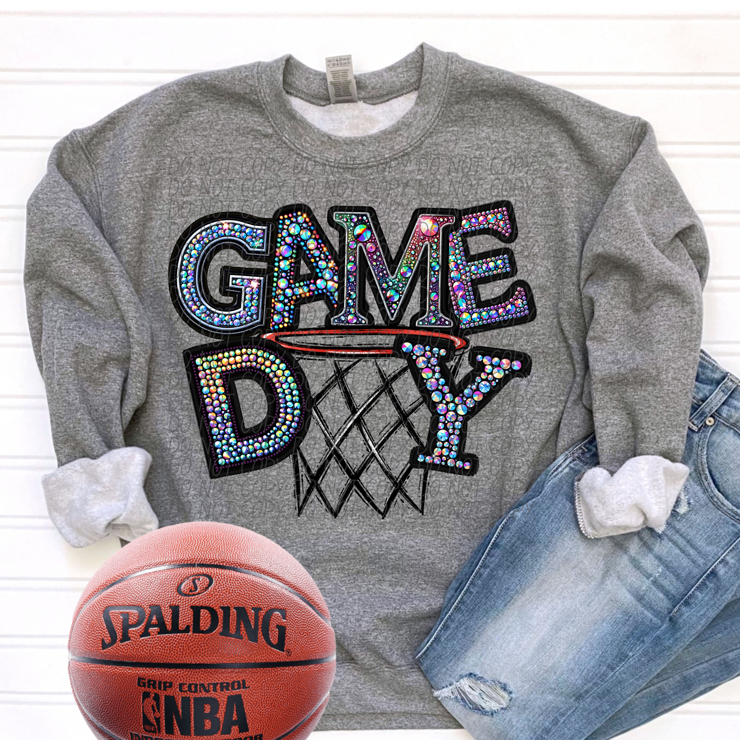 basketball game day rhinestone-[DTF Transfer]-Lovie T Designs