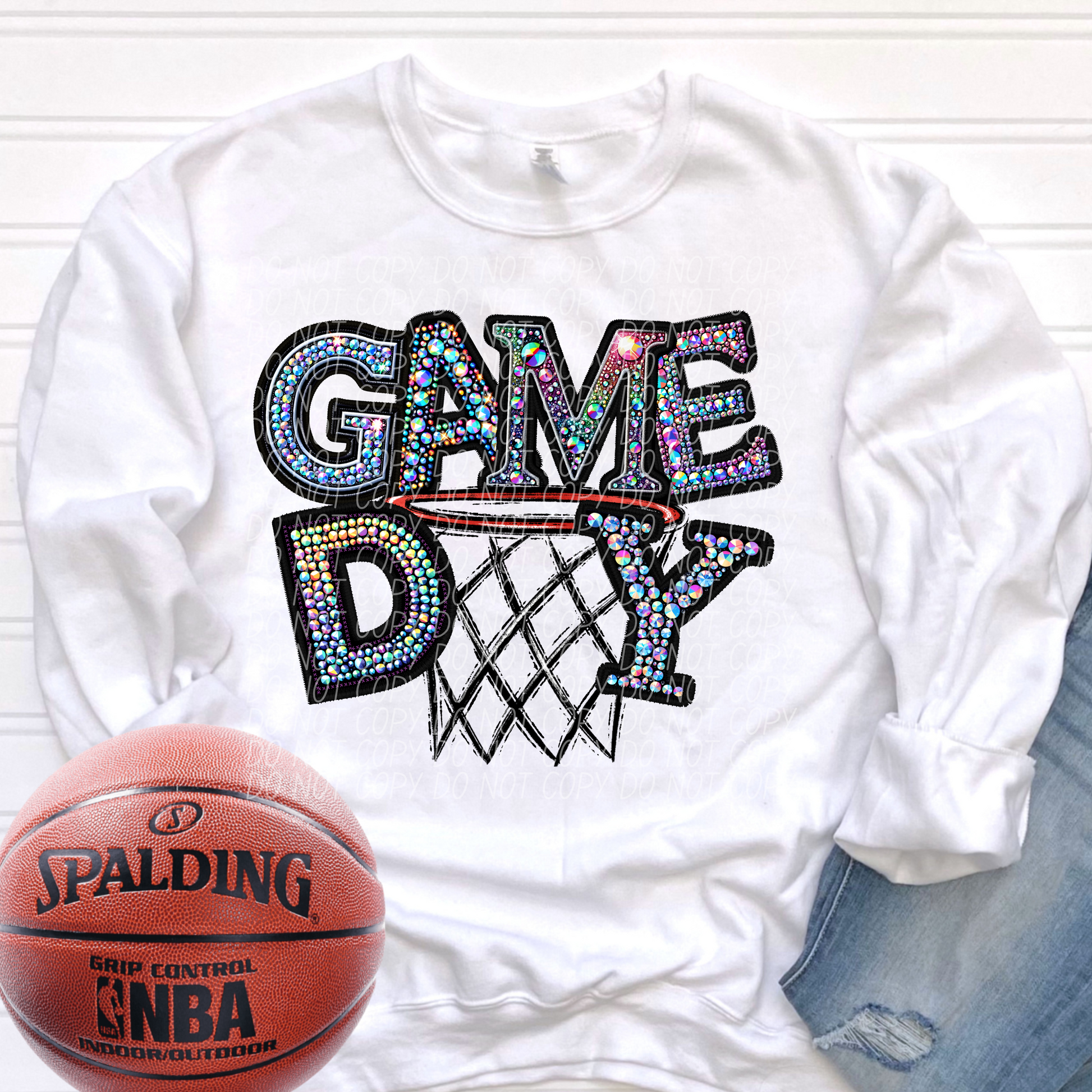 basketball game day rhinestone-[DTF Transfer]-Lovie T Designs