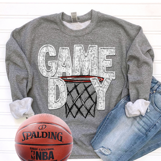 basketball game day white-[DTF Transfer]-Lovie T Designs