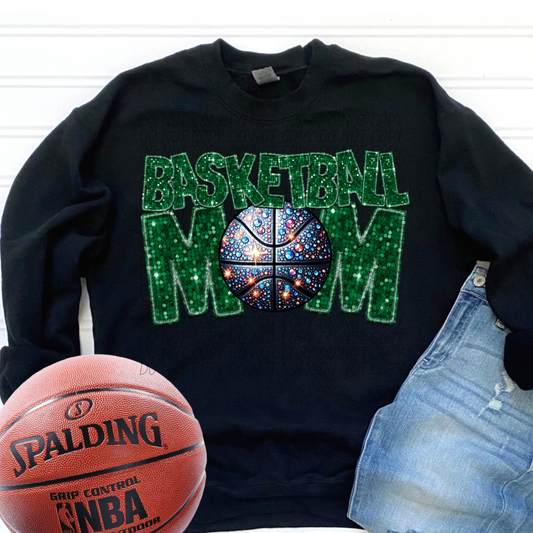 basketball mom green-[DTF Transfer]-Lovie T Designs