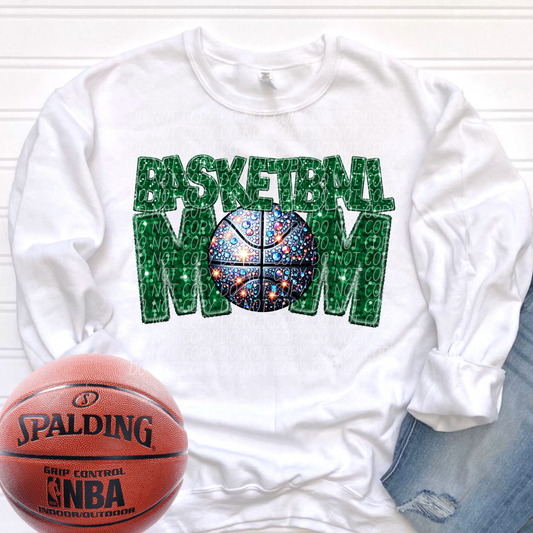 basketball mom green-[DTF Transfer]-Lovie T Designs