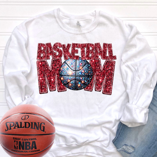 basketball mom red-[DTF Transfer]-Lovie T Designs