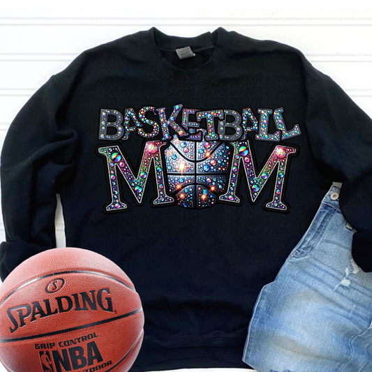 basketball mom rhinestone-[DTF Transfer]-Lovie T Designs