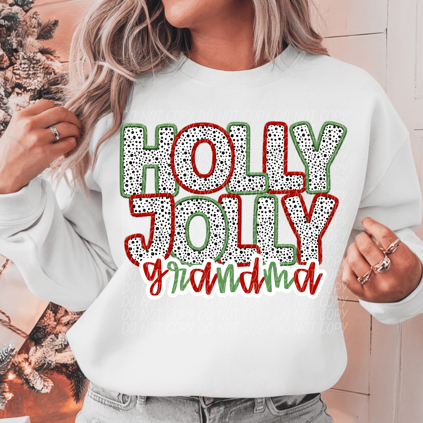 holly jolly grandma-[DTF Transfer]-Lovie T Designs