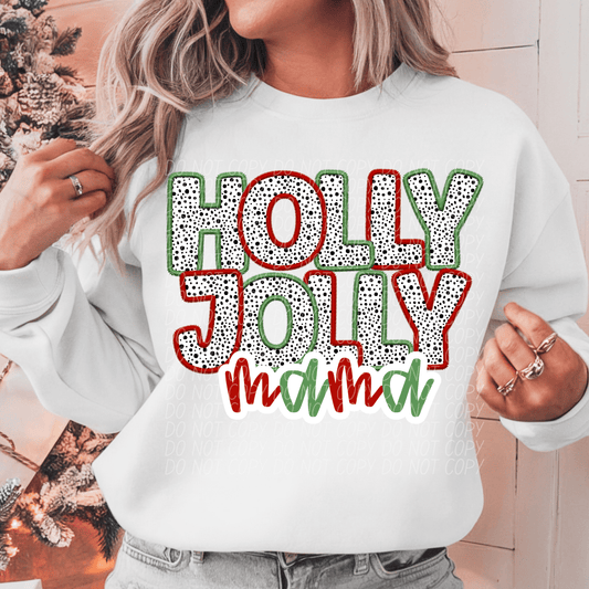 holly jolly mama-[DTF Transfer]-Lovie T Designs