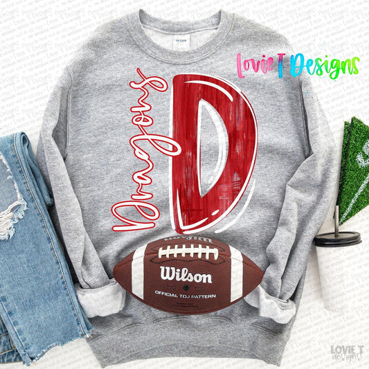 Dragons Red and White D-Lovie T Designs