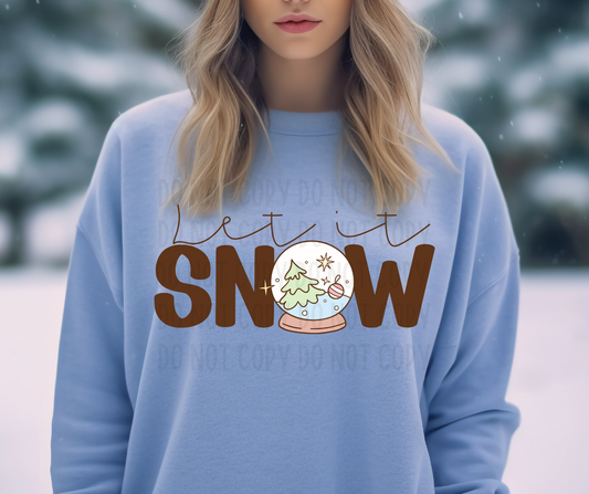 let it snow snowglobe-[DTF Transfer]-Lovie T Designs