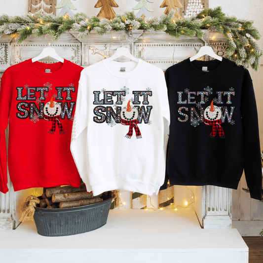 let it snow snowman face-[DTF Transfer]-Lovie T Designs