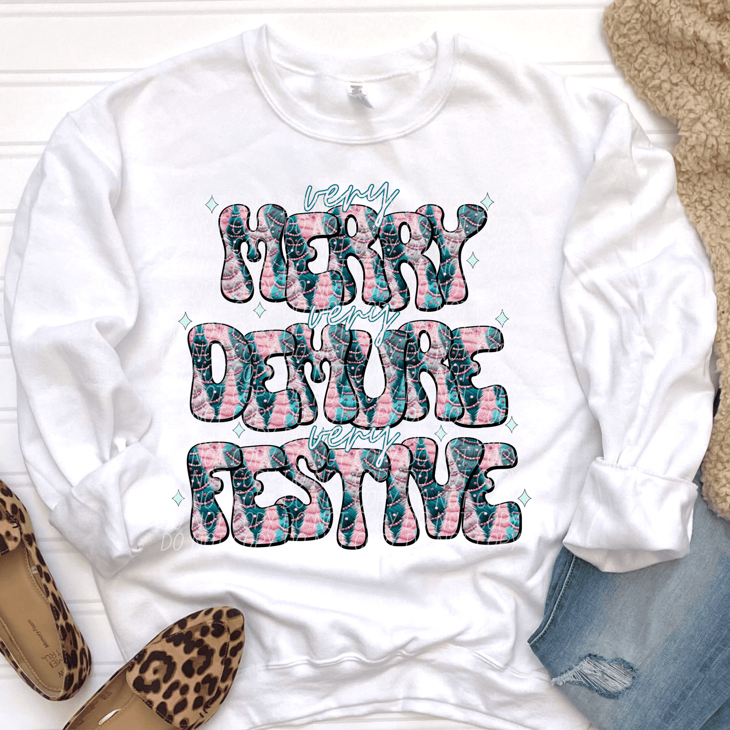 merry demure festive-[DTF Transfer]-Lovie T Designs