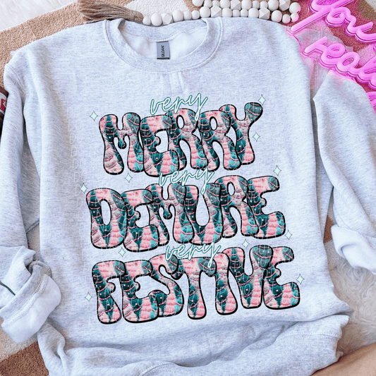 merry demure festive-[DTF Transfer]-Lovie T Designs